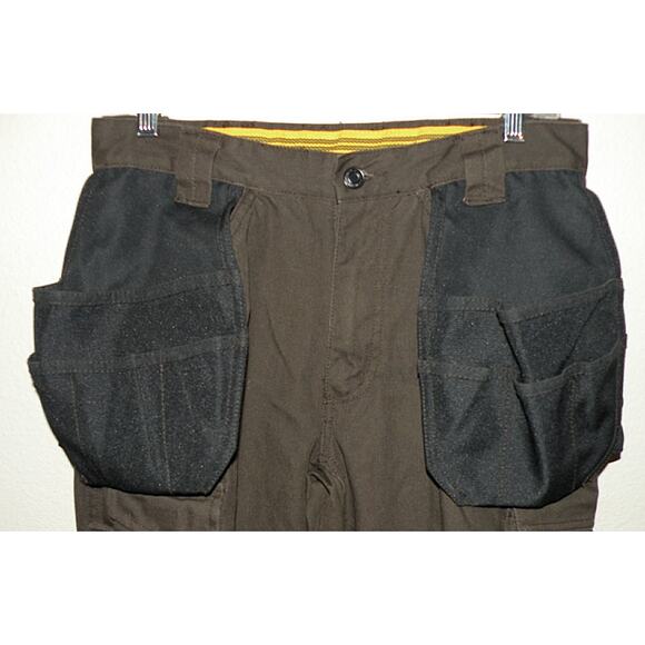 CAT H2O Defender Men's Canvas Cargo Pants 30 x 30 Brown Reinforced Knees - Picture 4 of 4